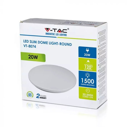 Плафон за таван 20W 3000K Кръгла SKU 1431 V-TAC