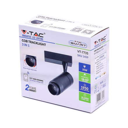 35W LED Track Light With Blue Tooth Control 3 in 1 Black 