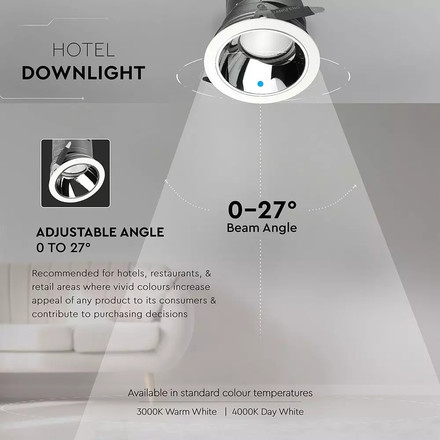 35W LED COB Hotel Downlight 24'D 4000K
