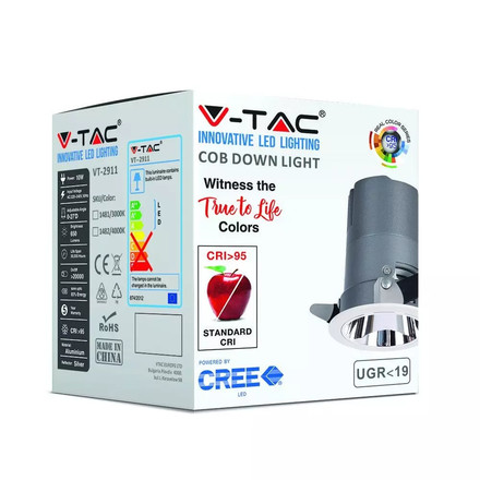 SKU 1481 10W LED COB Хотелски Луни 24D 3000K с марка V-TAC