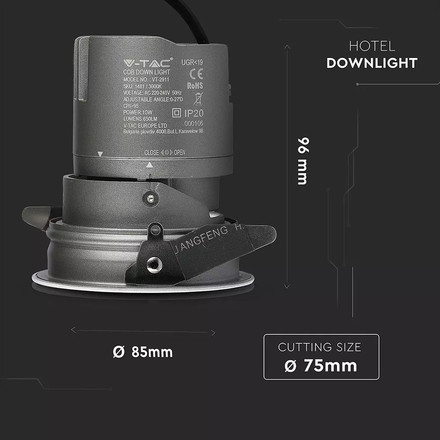 10W LED COB Hotel Downlight 24'D 4000K