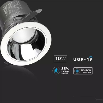 SKU 1481 10W LED COB Хотелски Луни 24D 3000K с марка V-TAC