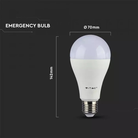LED Bulb - SAMSUNG CHIP 9W E27 Emergency 4000K 3 Hours Battery