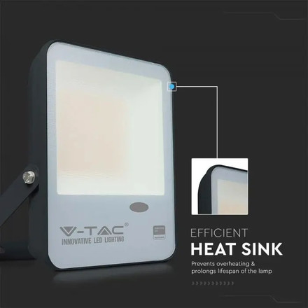 LED Прожектор със сензор за светлина 30W 3000К 100LM/W SAMSUNG ЧИП Черно Тяло SKU 20169 V-TAC