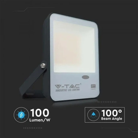 LED Прожектор със сензор за светлина 30W 4000К 100LM/W SAMSUNG ЧИП Черно Тяло SKU 20170 V-TAC