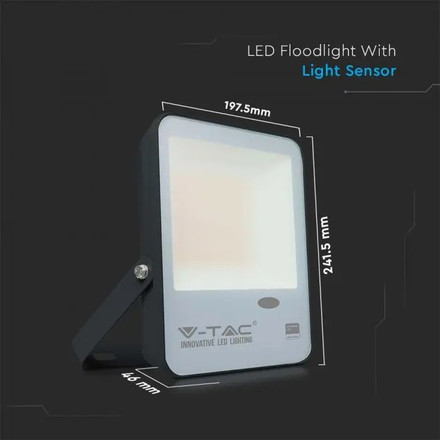 50W LED Sensor Day Light Floodlight SAMSUNG CHIP 100LM/W Black Body 3000K