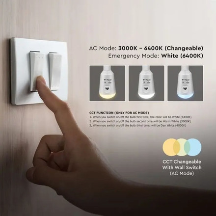 LED Крушка соларна със сензор 7W 3 в 1 SKU 2857 V-TAC