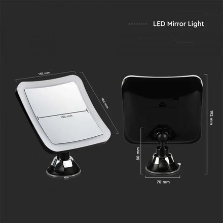 3.2W LED Mirror Light 3xAAA Battery Black Body