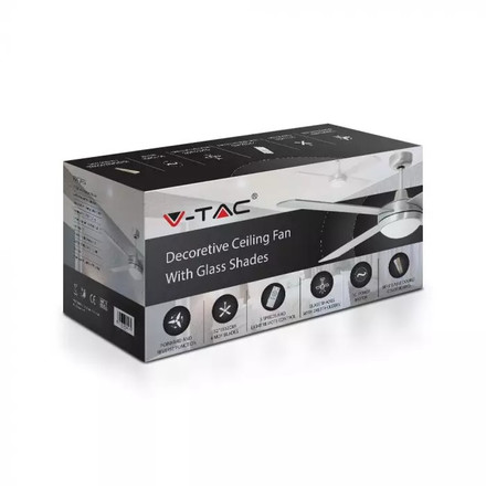 SKU 7918 2*Е27 LED Тяло/Вентилатор Таван Дистанционно 4 Перки 60W DC Мотор с марка V-TAC