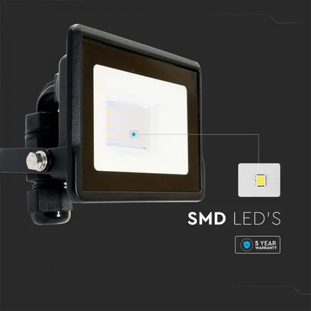 LED Прожектор 10W 6400К SAMSUNG ЧИП Черно Тяло SKU 20306 V-TAC
