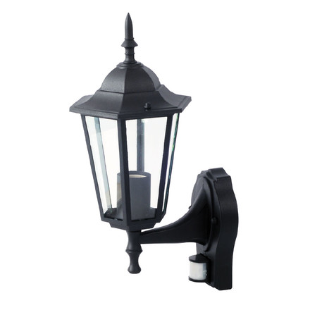 Wall Lamp With Sensor E27 Matt Black 