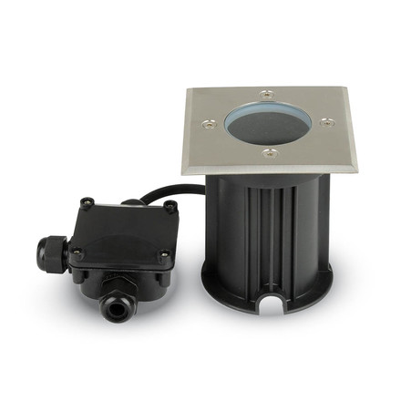 SKU 7516 Тяло За Вграждане В Земя Сатен Никел Квадрат Черен GU10 IP65 с марка V-TAC