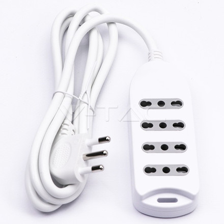 SKU 8707 1.5M BASIC EXTENSION SOCKET (POLYBAG+CARD) 4 PIN - WHITE с марка V-TAC