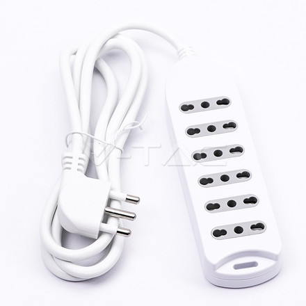 SKU 8709 1.5M BASIC EXTENSION SOCKET (POLYBAG+CARD) 6 PIN - WHITE с марка V-TAC