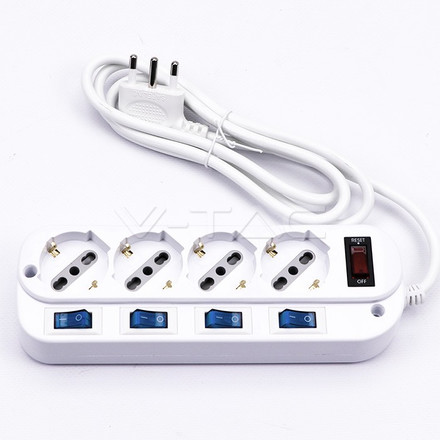 SKU 8737 1.5M EXTENSION SOCKET W/ INDIVIDUAL SWITCH (POLYBAG+CARD) 4PIN с марка V-TAC