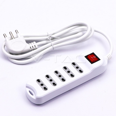 SKU 8741 1.5M BASIC EXTENSION SOCKET W/ SWITCH (POLYBAG+CARD) 5 PIN - WHITE с марка V-TAC