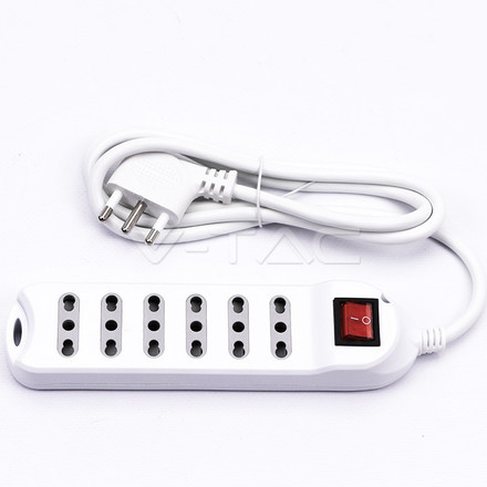 SKU 8742 1.5M BASIC EXTENSION SOCKET W/ SWITCH (POLYBAG+CARD) 6 PIN - WHITE с марка V-TAC