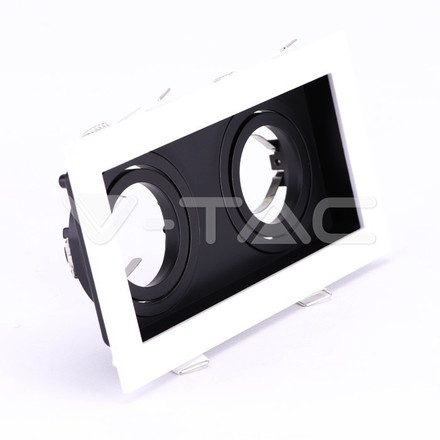 2xGU10 Fitting Square White+Black 