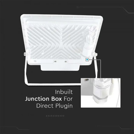 LED Прожектор с PIR сензор 50W 3000К SAMSUNG ЧИП Бяло Тяло SKU 20277 V-TAC