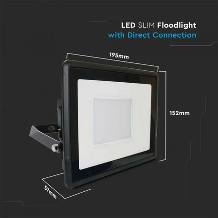 50W LED Floodlight SAMSUNG CHIP Black Body 3000K