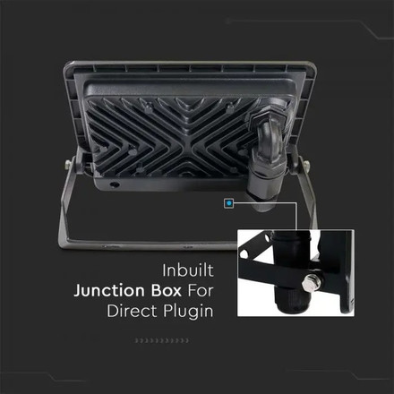 LED Прожектор 50W 3000К SAMSUNG ЧИП Черно Тяло SKU 20313 V-TAC