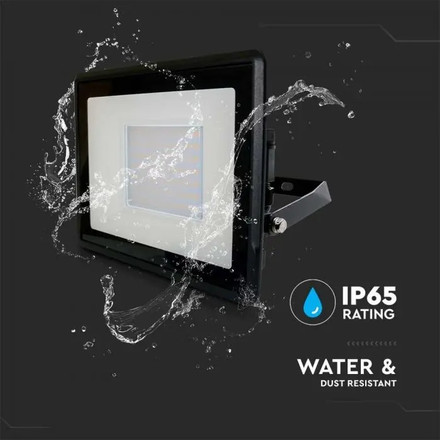 LED Прожектор 50W 3000К SAMSUNG ЧИП Черно Тяло SKU 20313 V-TAC