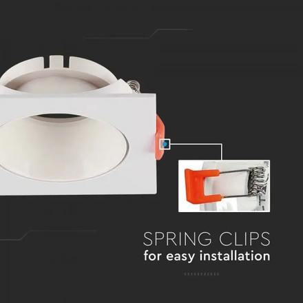 GU10 Fitting Square White Frame + White Reflector