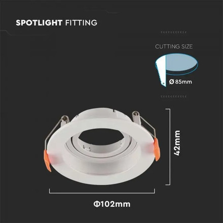 SKU 6658 GU10 Корпус Кръг Бял с марка V-TAC