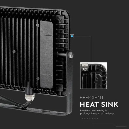 LED Прожектор 50W 6500К SAMSUNG ЧИП Черно Тяло SKU 21761 V-TAC