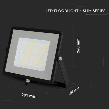 100W LED Floodlight SMD SAMSUNG CHIP G2 SLIM  Black Body 4000K