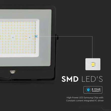 LED Прожектор 100W 4000К 120LM/W SAMSUNG ЧИП Черно Тяло SKU 21766 V-TAC