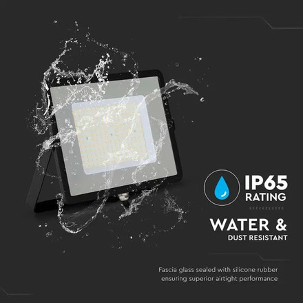 LED Прожектор 100W 6500К 120LM/W SAMSUNG ЧИП Черно Тяло SKU 21767 V-TAC