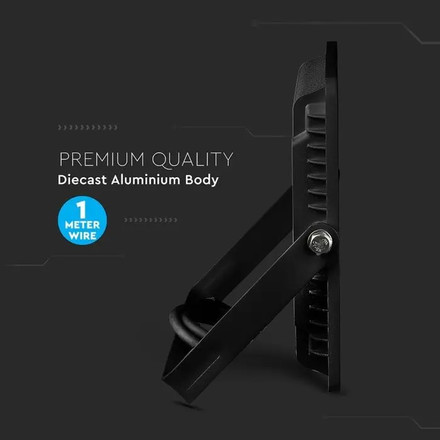 LED Прожектор 100W 6500К 120LM/W SAMSUNG ЧИП Черно Тяло SKU 21767 V-TAC