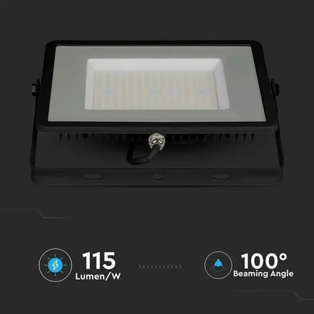 100W LED Floodlight SMD SAMSUNG CHIP G2 SLIM  Black Body 4000K