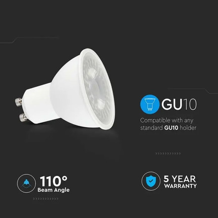 LED Крушка GU10 7.5W 6500K 38° SAMSUNG ЧИП SKU 21874 V-TAC
