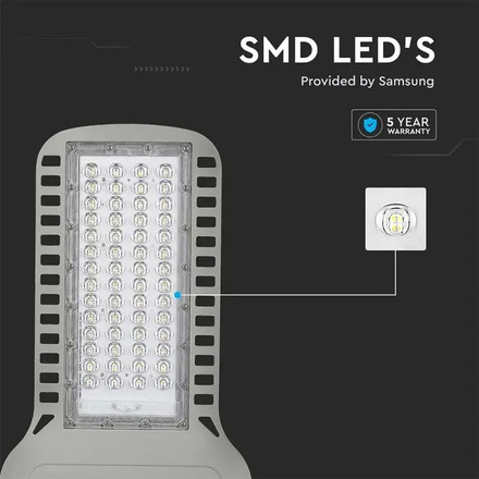 LED Street Light SAMSUNG CHIP 5 Years Warranty - 100W SLIM 4000K 135LM/W
