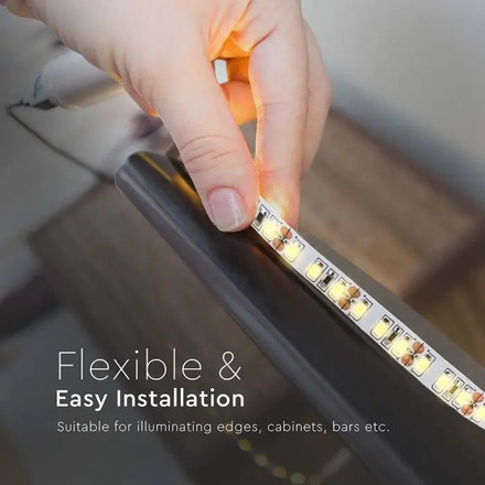 LED Лента 24V и 12 вата  и 168 диода на метър 6500K 140 лумена на ват невлагозащитена SKU 212598 с марка V-TAC