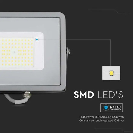 LED Прожектор 50W 4000К SAMSUNG ЧИП Сиво Тяло SKU 21764 V-TAC