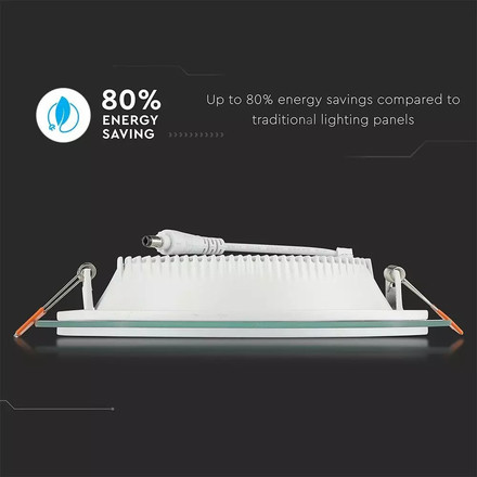 18W LED Panel Downlight Glass - Round 3000K