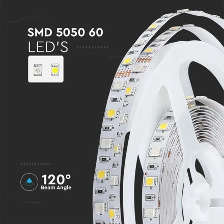 SKU 212552 LED Лента 5050 - 60/1 12V IP20 RGB + 4000K A++ с марка V-TAC