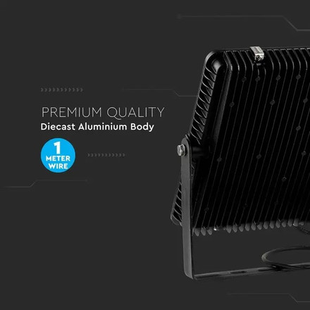 LED Прожектор 300W 6500К 120LM/W SAMSUNG ЧИП Черно Тяло SKU 21792 V-TAC