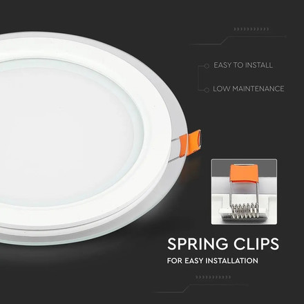 12W LED Panel Downlight Glass - Round 4000K 