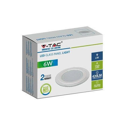 SKU 6277 6W LED Панел Стъклено Тяло - Кръгъл Модул 4000K с марка V-TAC
