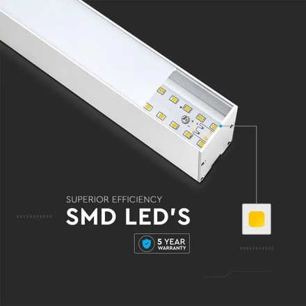 SKU 21602 LED Линейно Осветление SAMSUNG ЧИП - 40W Висящо Бяло Тяло 6400К 1200x35x67mm с марка V-TAC