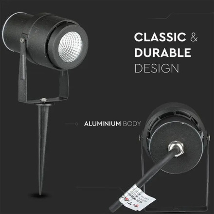 SKU 217544 12W  Градинска Лампа Тип Колче Черно Тяло 3000К с марка V-TAC