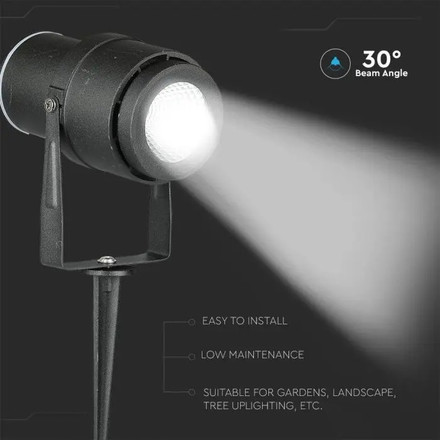 SKU 217544 12W  Градинска Лампа Тип Колче Черно Тяло 3000К с марка V-TAC