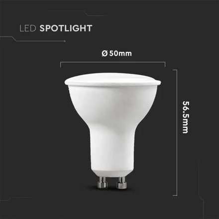 LED Крушка GU10 4.5W 3000K 110° 6бр/сет SKU 212739 V-TAC