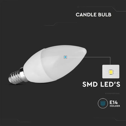 SKU 217263LED Bulb - 4.5W E14 Candle 3000K  3 PCS/Blister V-TAC