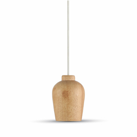 Wooden Pendant Light White Wire