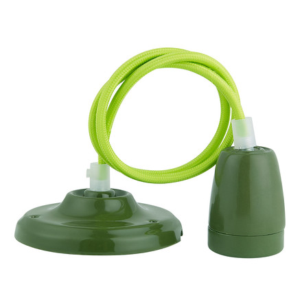 SKU 3805 Пендел Порцеланова Фасунга E27 Зелен с марка V-TAC